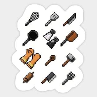 Pixel Art Chef's Tools - choose your weapon Sticker